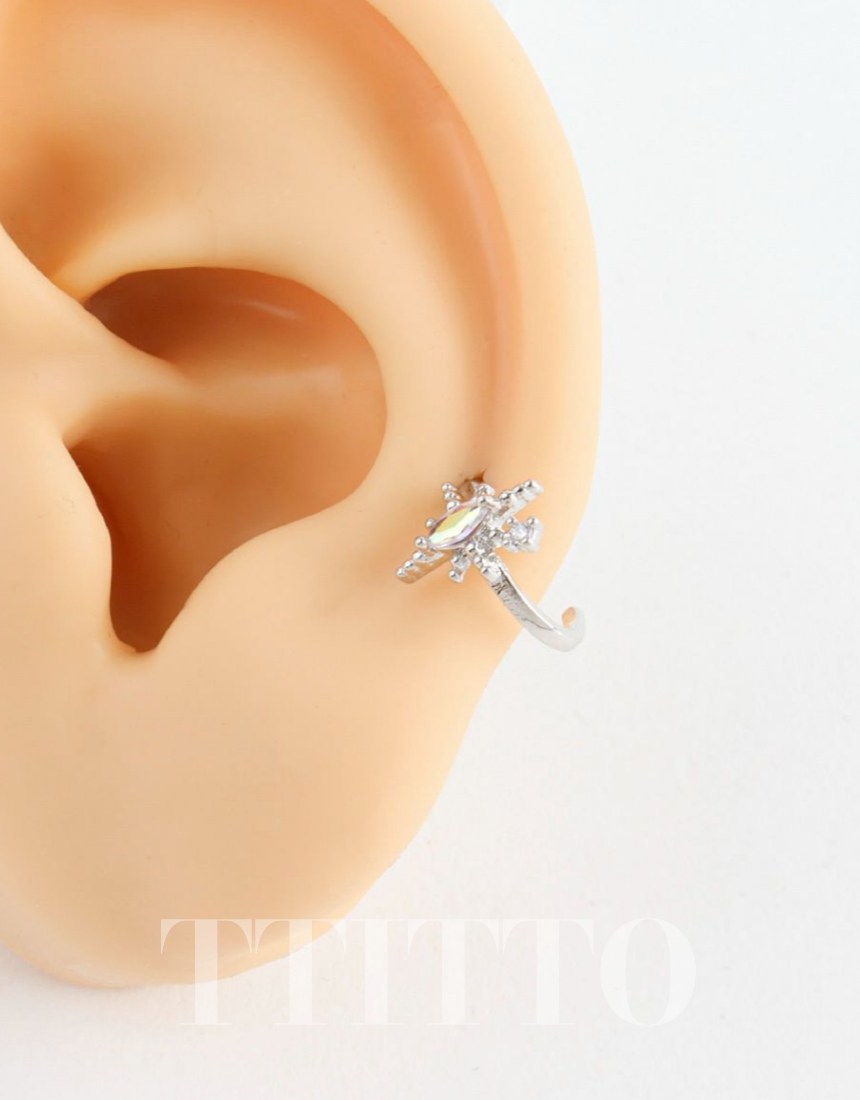 Rhinestone Cartilage Ring Piercing Cartilage Hoops Piercing ear cuff style Helix Earring Helix Piercing screw back ball ,Cartilage piercing ,Tragus Earrings