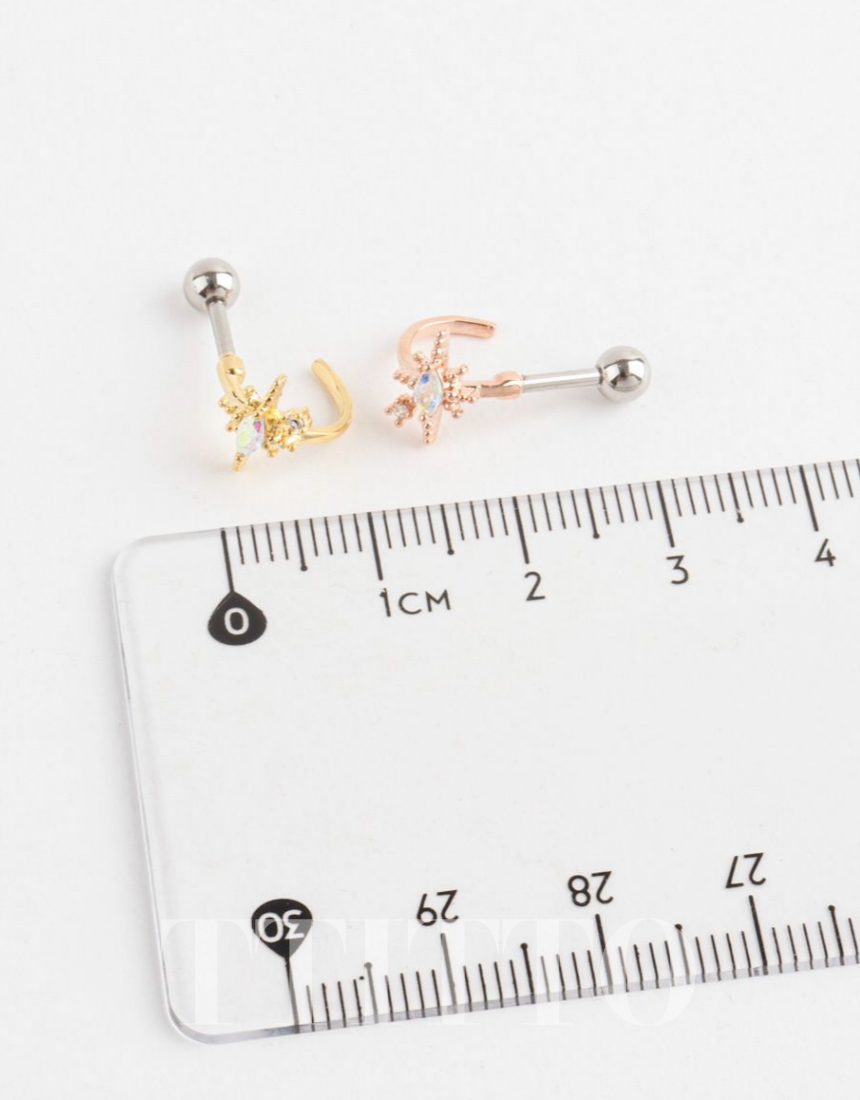 Rhinestone Cartilage Ring Piercing Cartilage Hoops Piercing ear cuff style Helix Earring Helix Piercing screw back ball ,Cartilage piercing ,Tragus Earrings