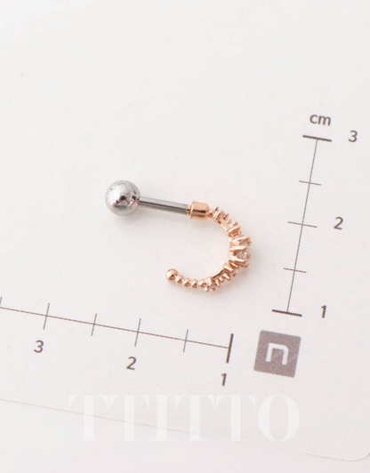 Rhinestone Cartilage Ring Piercing Cartilage Hoops Piercing ear cuff style Helix Earring Helix Piercing screw back ball ,Cartilage piercing ,Tragus Earrings