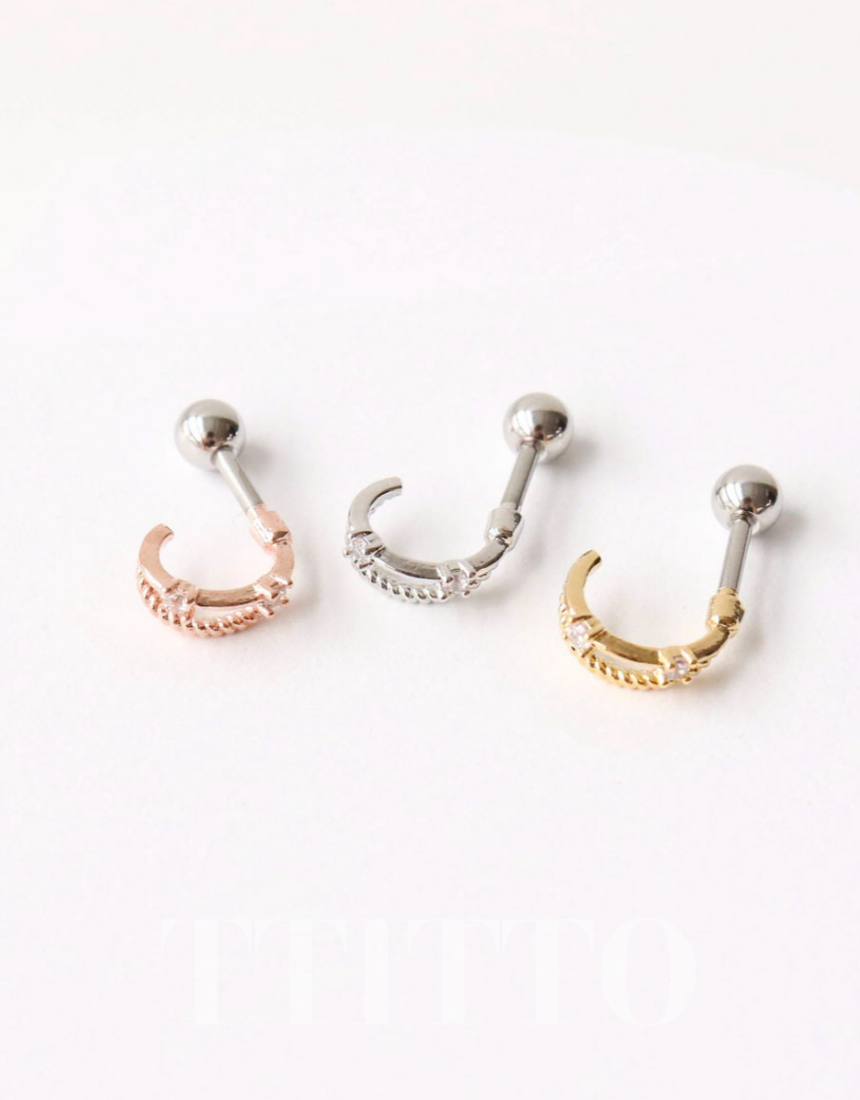 Rhinestone Cartilage Ring Piercing Cartilage Hoops Piercing ear cuff style Helix Earring Helix Piercing screw back ball ,Cartilage piercing ,Tragus Earrings