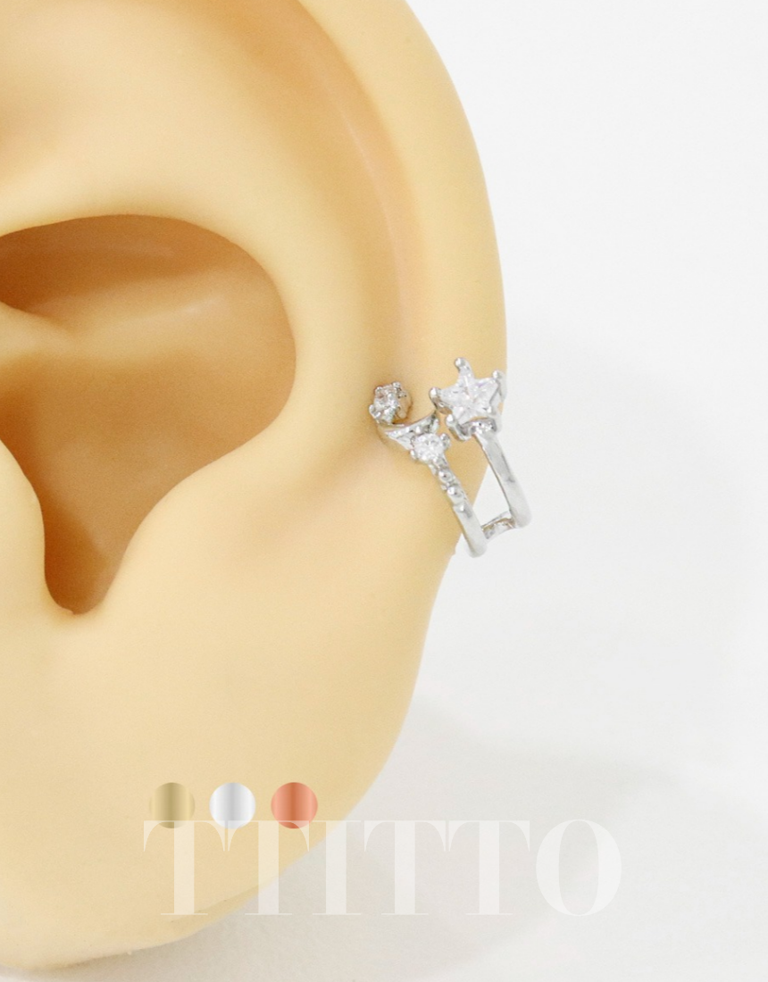 Rhinestone Cartilage Ring Piercing Cartilage Hoops Piercing ear cuff style Helix Earring Helix Piercing screw back ball ,Cartilage piercing ,Tragus Earrings