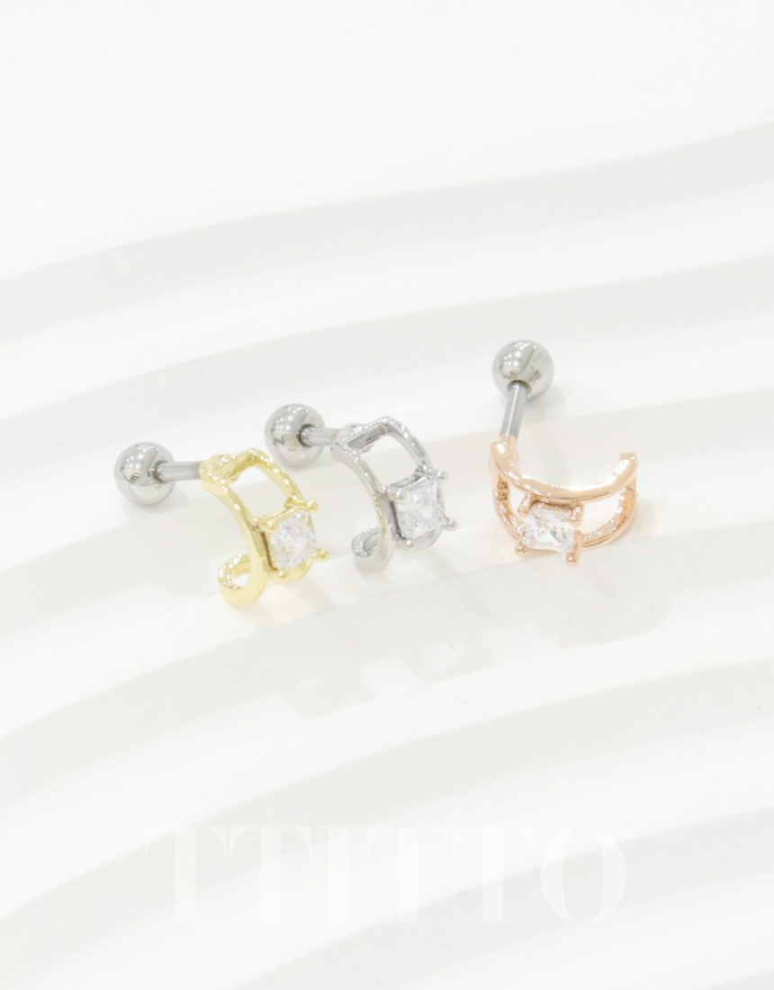 Rhinestone Cartilage Ring Piercing Cartilage Hoops Piercing ear cuff style Helix Earring Helix Piercing screw back ball ,Cartilage piercing ,Tragus Earrings