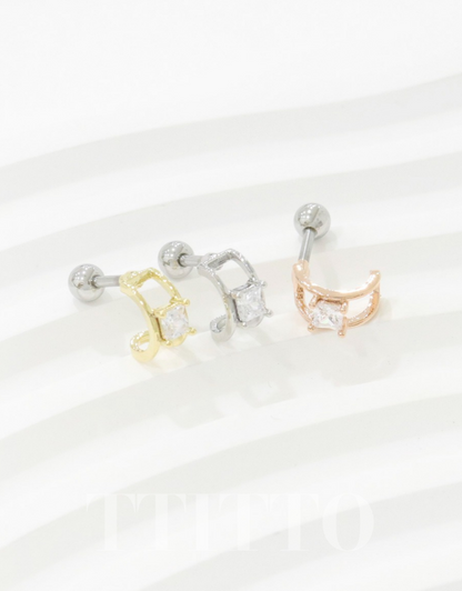 Rhinestone Cartilage Ring Piercing Cartilage Hoops Piercing ear cuff style Helix Earring Helix Piercing screw back ball ,Cartilage piercing ,Tragus Earrings