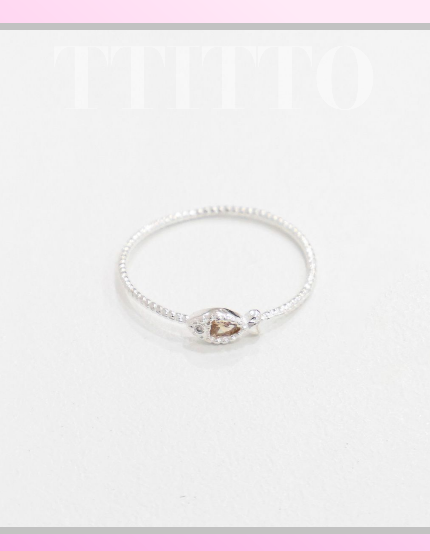 925 Sterling Silver Dainty FISH Cubic Ring, symbolizes luck and wealth ring. Lucky ring 2-5 colors