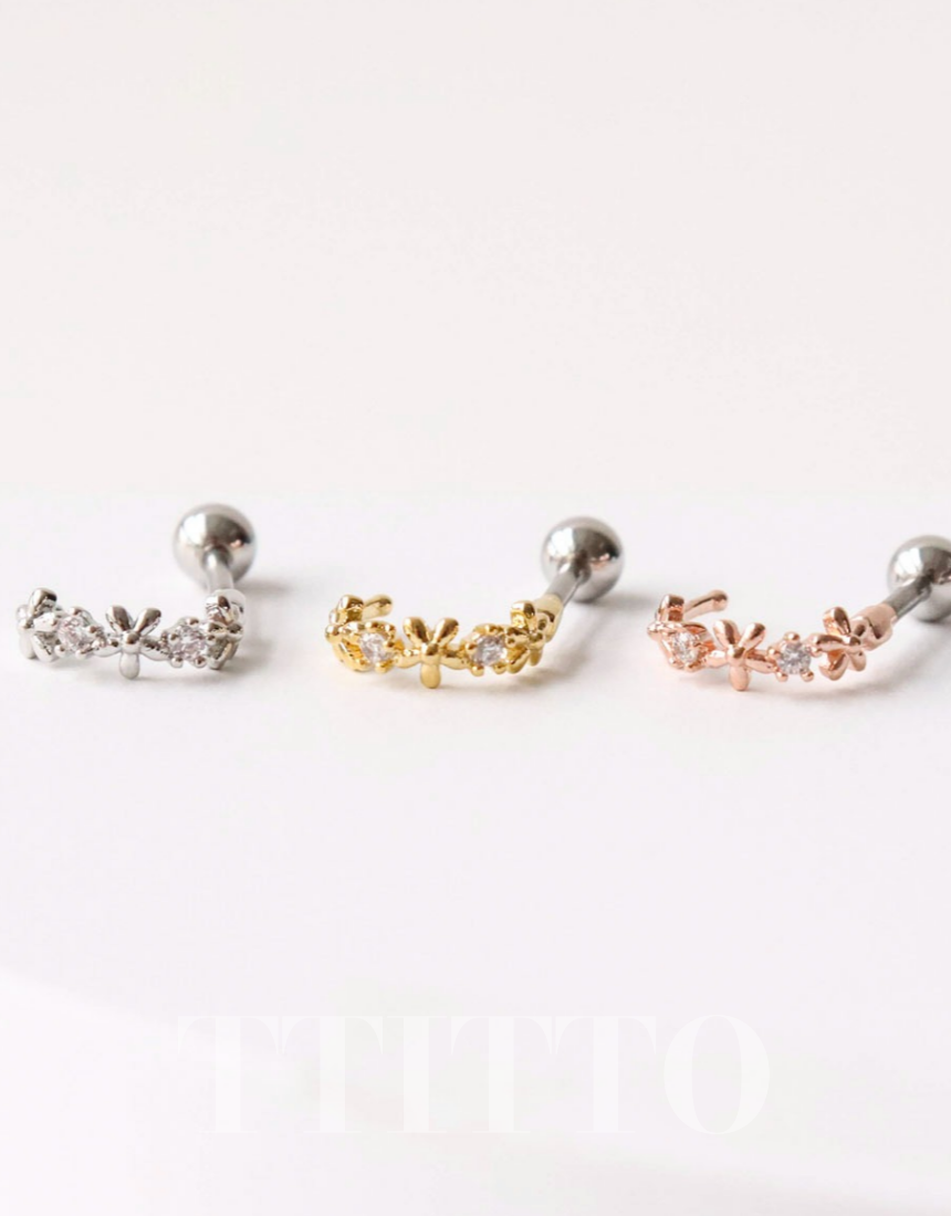 Rhinestone Cartilage Ring Piercing Cartilage Hoops Piercing ear cuff style Helix Earring Helix Piercing screw back ball ,Cartilage piercing ,Tragus Earrings