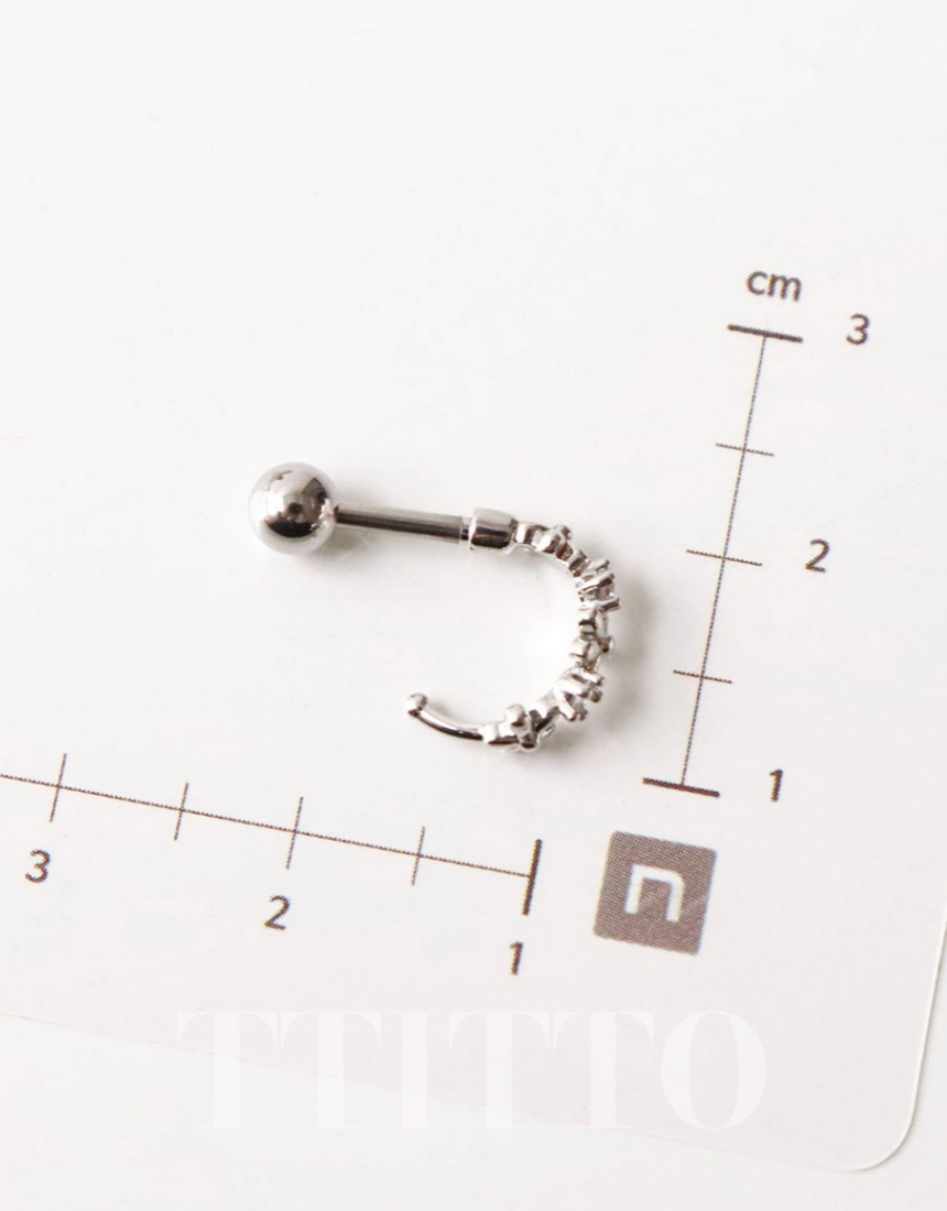 Rhinestone Cartilage Ring Piercing Cartilage Hoops Piercing ear cuff style Helix Earring Helix Piercing screw back ball ,Cartilage piercing ,Tragus Earrings