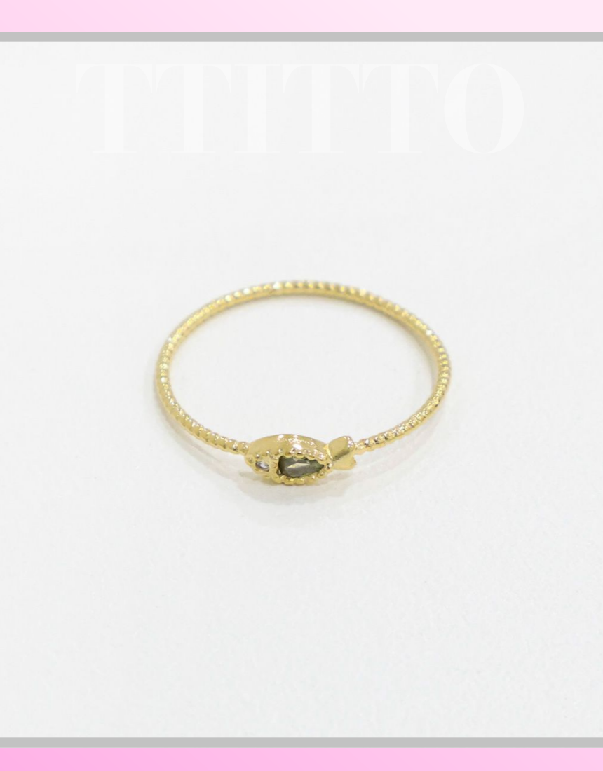 925 Sterling Silver Dainty FISH Cubic Ring, symbolizes luck and wealth ring. Lucky ring 3-2 colors