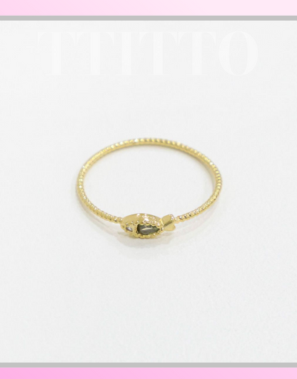 925 Sterling Silver Dainty FISH Cubic Ring, symbolizes luck and wealth ring. Lucky ring 3-2 colors