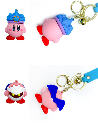 Kirby Star Allies Keychain ,Star Kirby Figure Character Car Key Chain ,Key Holder, Bag charm