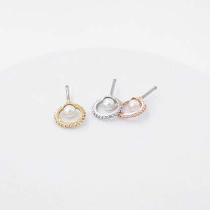 Rhinestone and pearl Tragus Labret Cartilage Ring Piercing cubic circle Pushpin Forward Helix Earring Helix Piercing screw back ball ,Cartilage piercing ,Tragus Earrings