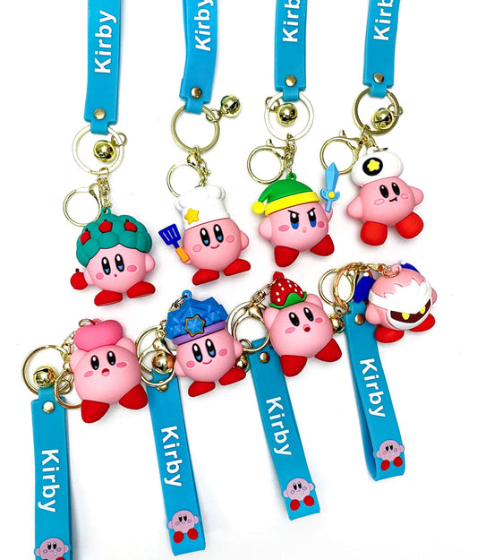 Kirby Star Allies Keychain ,Star Kirby Figure Character Car Key Chain ,Key Holder, Bag charm
