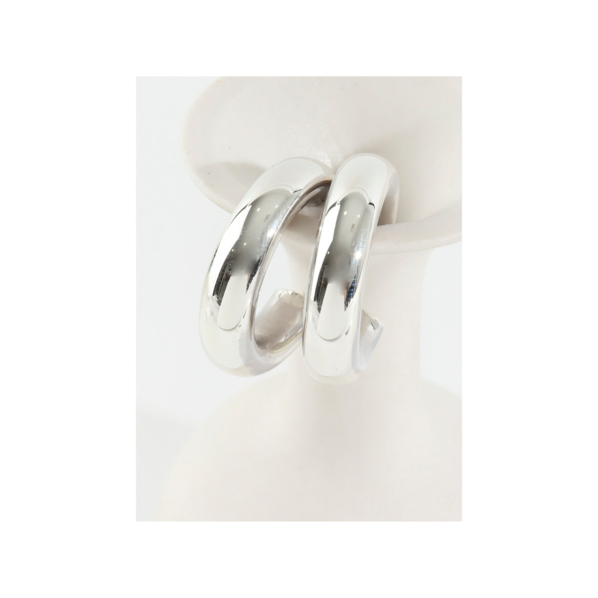 925 Sterling Silver Chunky Donut Ring Hoop Earrings with Bold