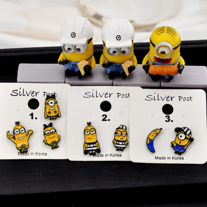 Cute Minions earrings, Movie Cartoon MINION Stud, Despicable Me Earrings