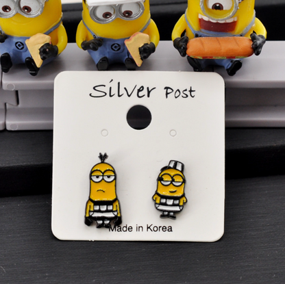 Cute Minions earrings, Movie Cartoon MINION Stud, Despicable Me Earrings