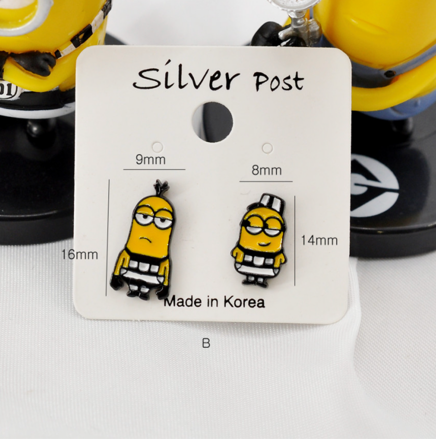 Cute Minions earrings, Movie Cartoon MINION Stud, Despicable Me Earrings