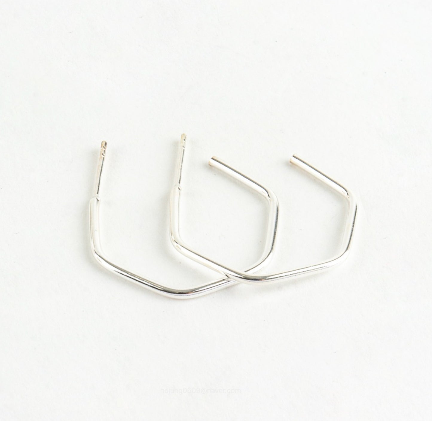 925 sterling silver Big Polygon hoop Earrings,Large Hoop Earrings modern earrings