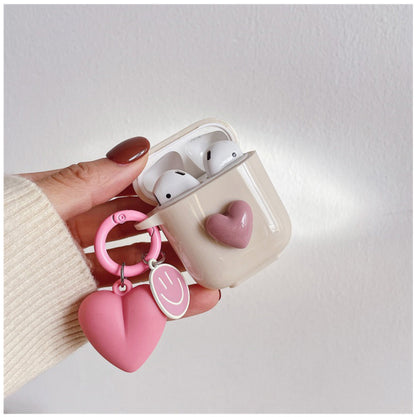 Pink Heart Airpod Pro Case, Airpod Case Aesthetic,AirPods 1/2, Pro, and 3rd Gen, Airpod Pro ,Airpod Pro 2Cute Bracelet Keychain, Protective Cover