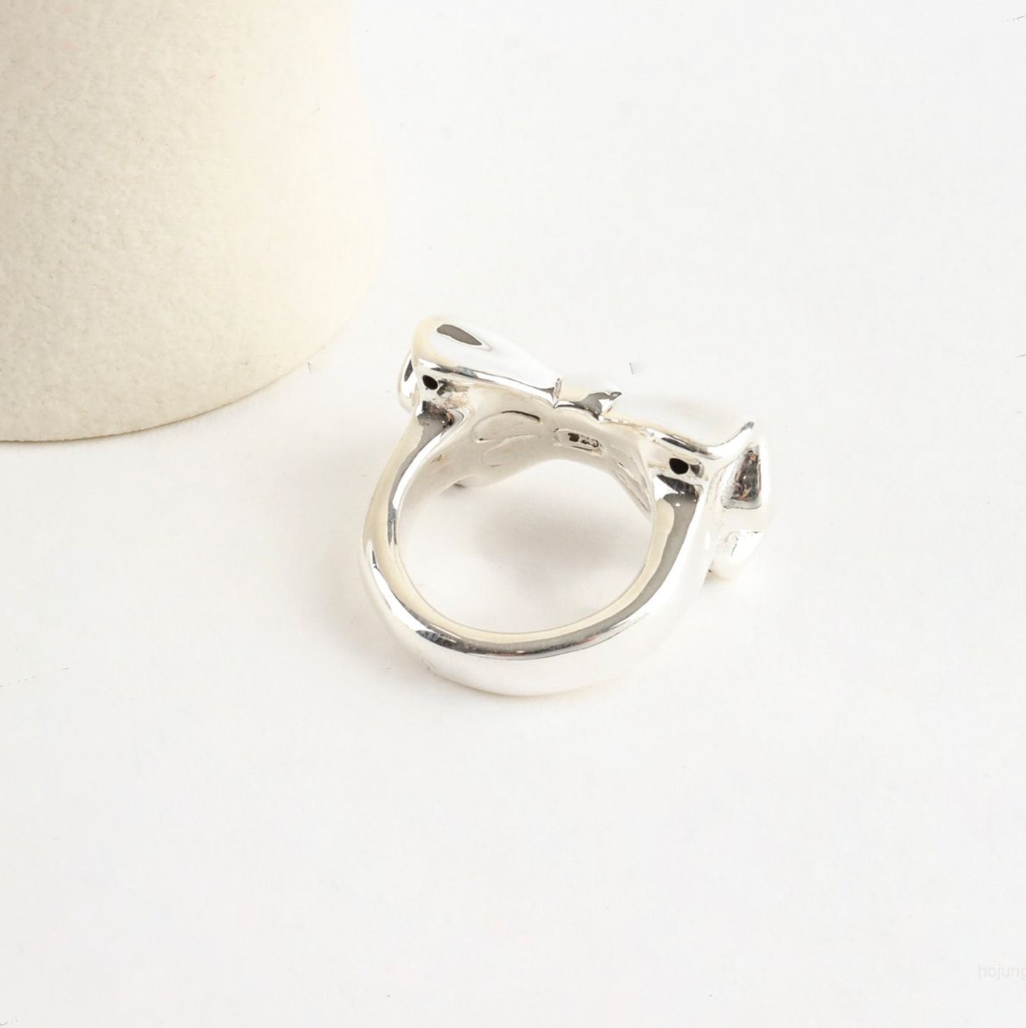 925 sterling silver Chunky Big Ribbon Bow ring Statement bow ring