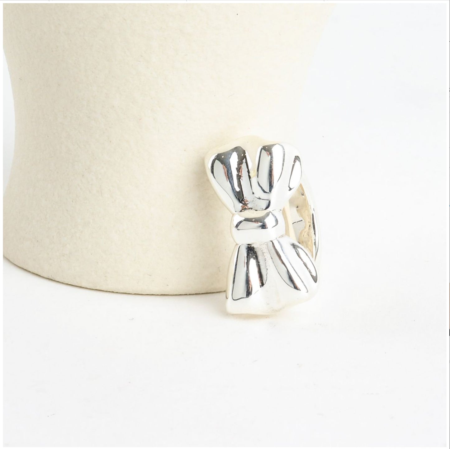 925 sterling silver Chunky Big Ribbon Bow ring Statement bow ring