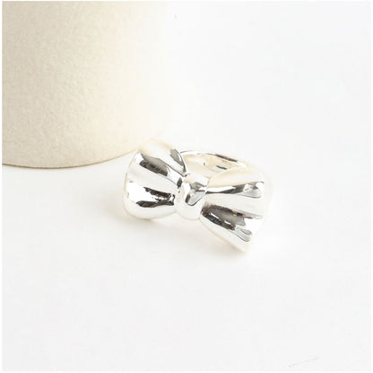 925 sterling silver Chunky Big Ribbon Bow ring Statement bow ring