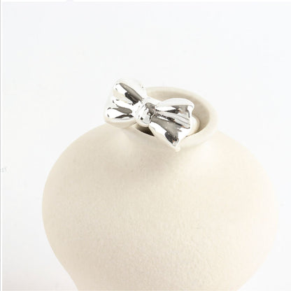 925 sterling silver Chunky Big Ribbon Bow ring Statement bow ring