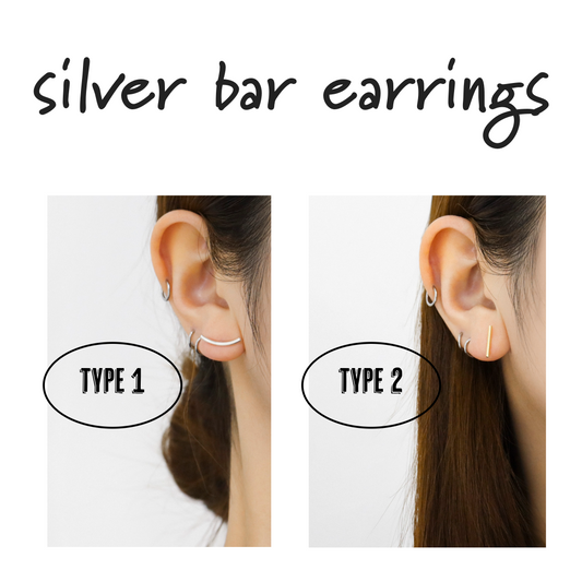 925 Sterling Silver Stick Bar earrings, slim bar earrings, I earrings-s types
