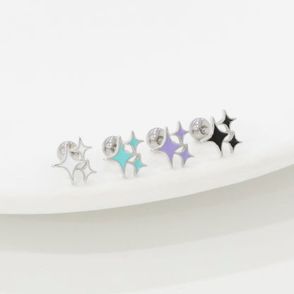 Sparkling Bling-Bling Glitter piercing colorful tiny ear piercing Surgical Steel screw back ball earrings,Cartilage Piercing