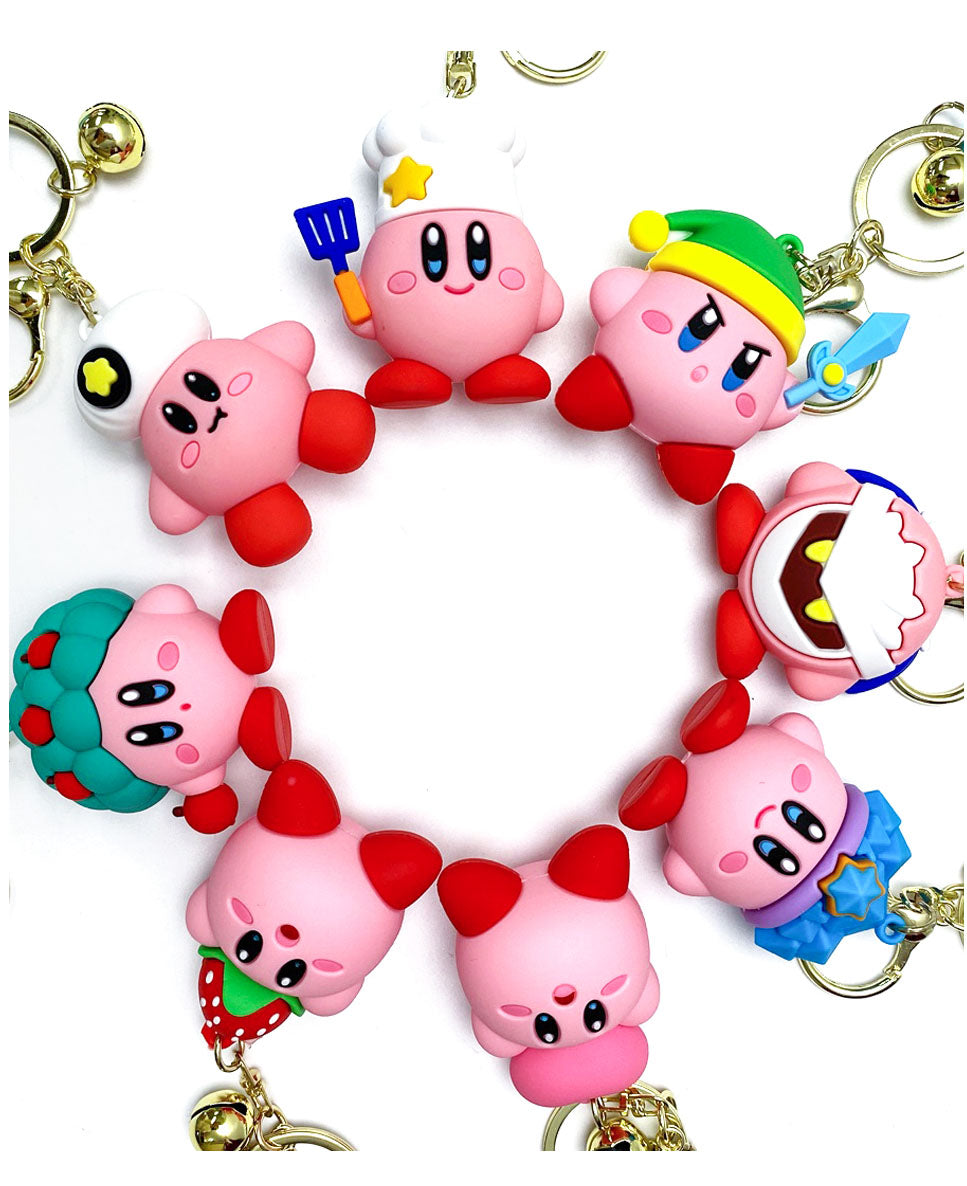 Kirby Star Allies Keychain ,Star Kirby Figure Character Car Key Chain ,Key Holder, Bag charm