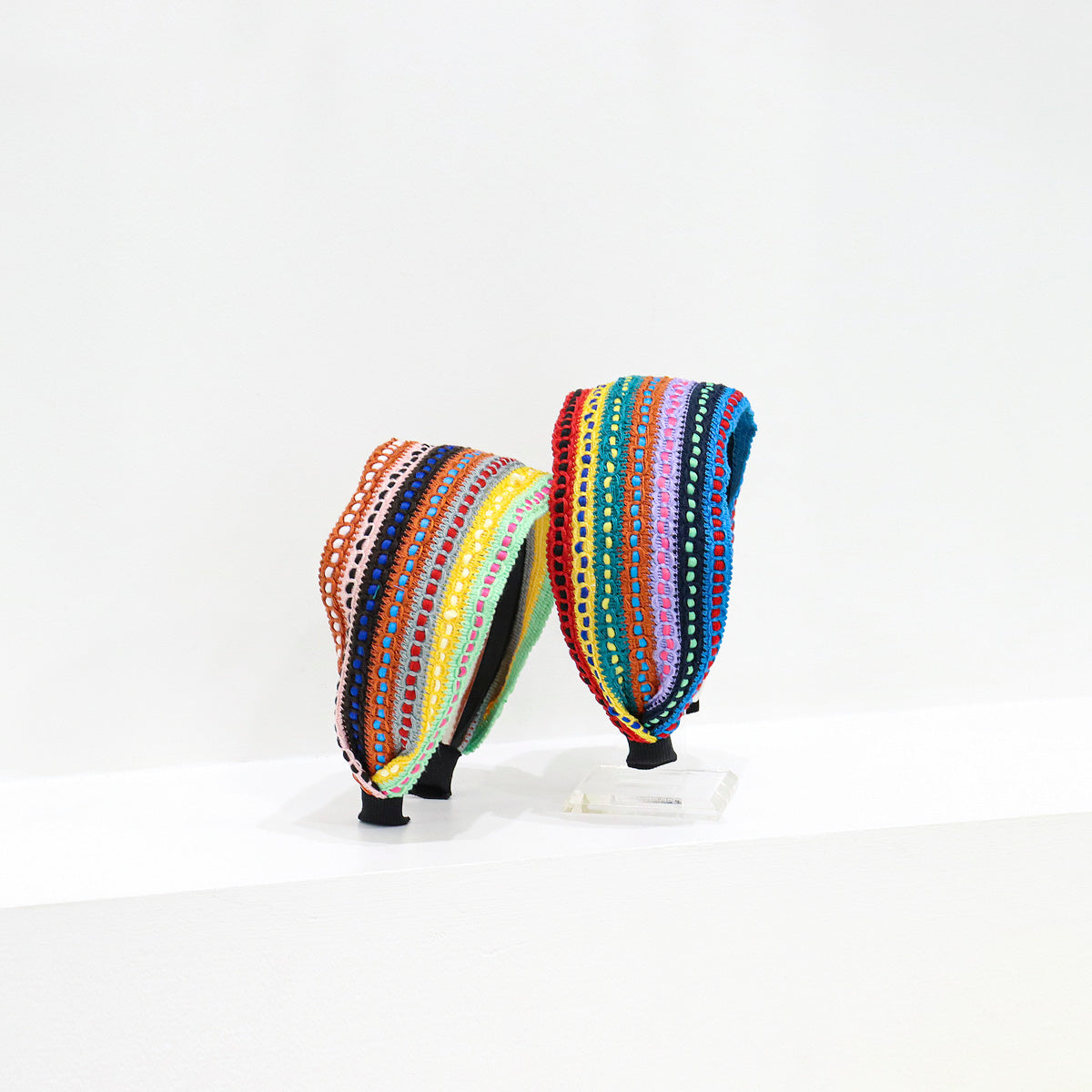 Hand made wide hairband with a vivid color scheme and full of ethnic vibes.-wide 8cm