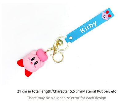 Kirby Star Allies Keychain ,Star Kirby Figure Character Car Key Chain ,Key Holder, Bag charm