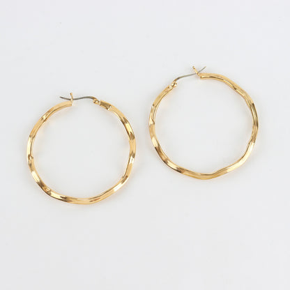 925 sterling silver Wave Circles hoop earrings,Large Hoop Earrings