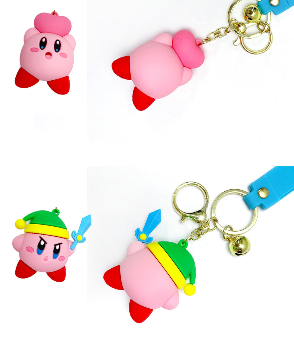 Kirby Star Allies Keychain ,Star Kirby Figure Character Car Key Chain ,Key Holder, Bag charm