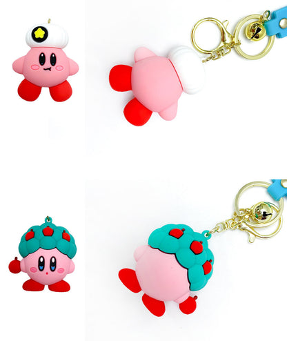 Kirby Star Allies Keychain ,Star Kirby Figure Character Car Key Chain ,Key Holder, Bag charm