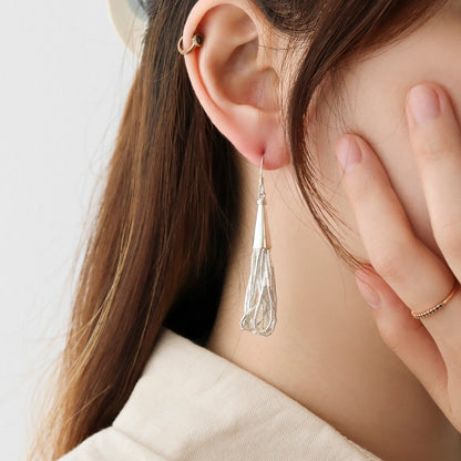 925 Sterling Silver Ethnic Antique Chandelier Tassel Earrings Bold Drop beaded Earrings