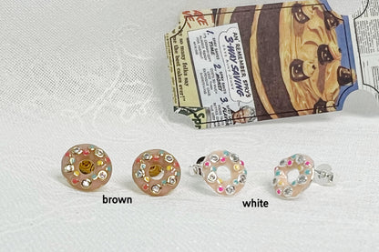 Sweet Mini Donuts Earring cubic sprinkle donuts stud earrings ,Food Earrings, donut lover