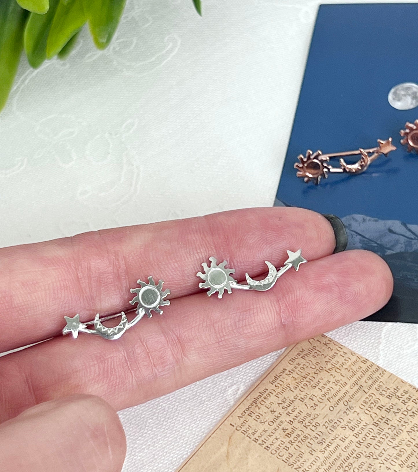 Sun, Moon and Star climber, Sun, Moon And Star Ear Crawler, Star ear pin