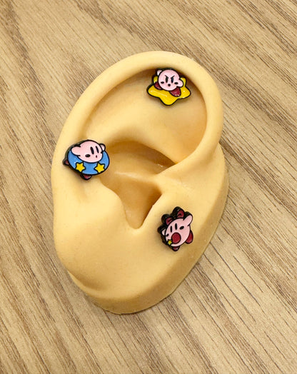 Kirby Star Allies 4 types Screwback  Piercing, Kirby Star Allies screw back ball, Barbells Ear Piercing Cartilage earrings