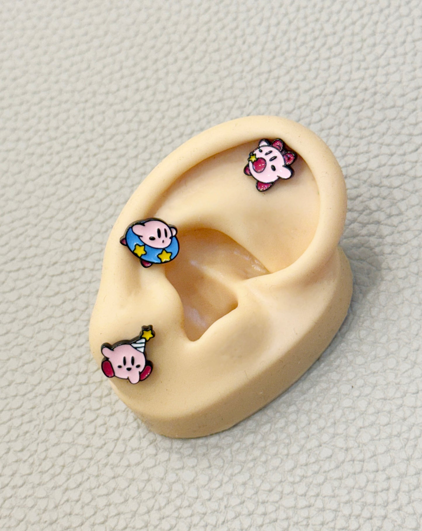 Kirby Star Allies 4 types Screwback  Piercing, Kirby Star Allies screw back ball, Barbells Ear Piercing Cartilage earrings