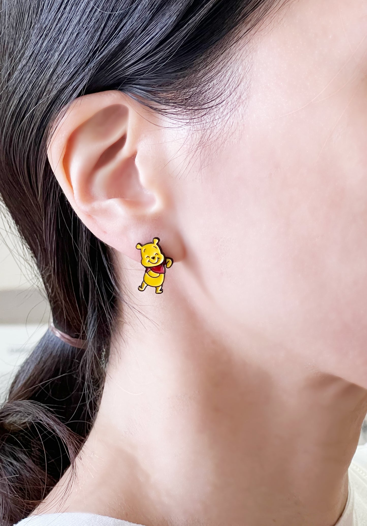 Disney-licensed characters earrings, Winnie the Pooh  Piglet dangle drop earrings