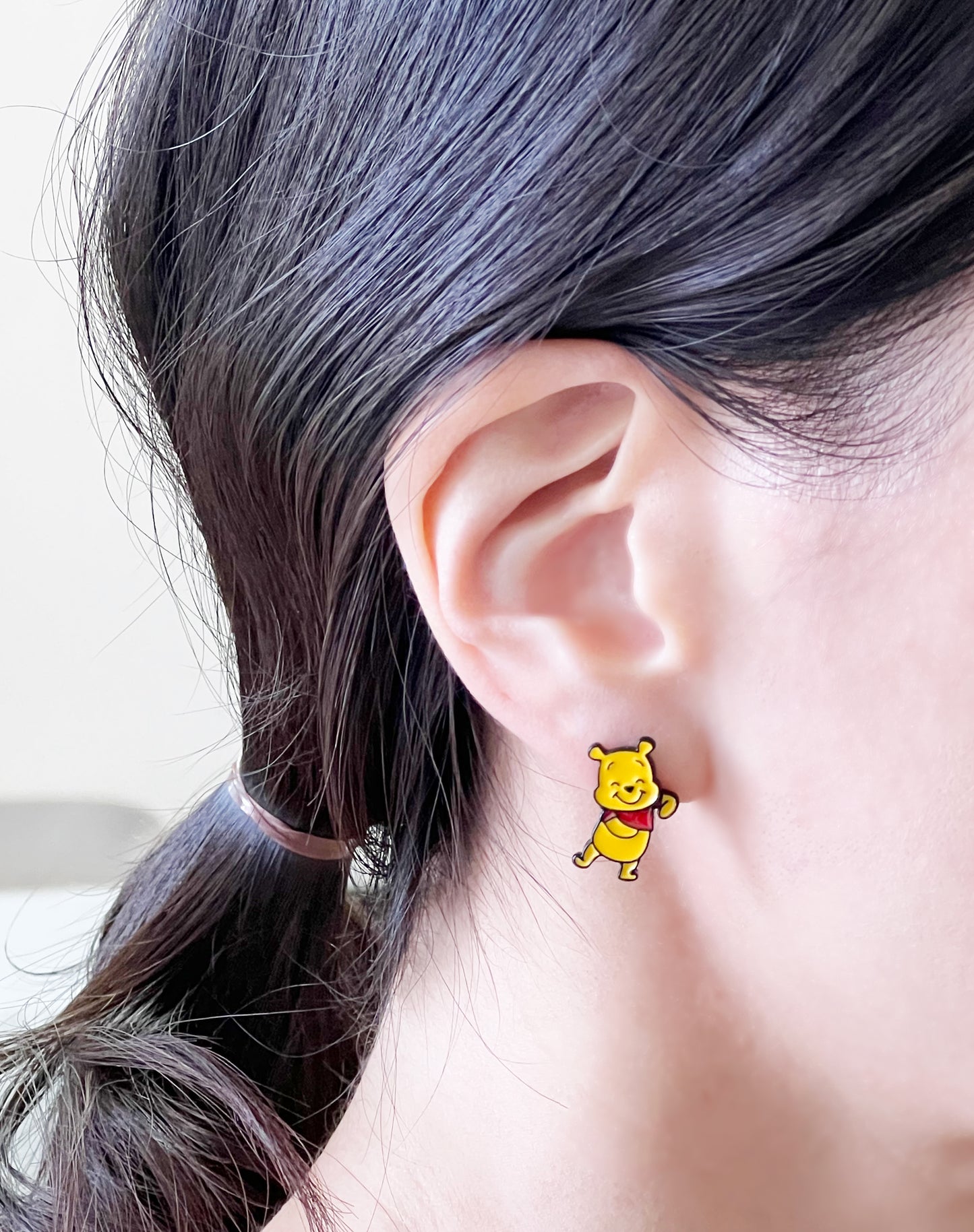 Disney-licensed characters earrings, Winnie the Pooh  Piglet dangle drop earrings