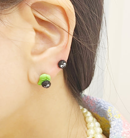 Set of 3 Ghibli Studio Earrings Spirited Away. Cute Susuwatari earrings Japanese Anime character jewelry