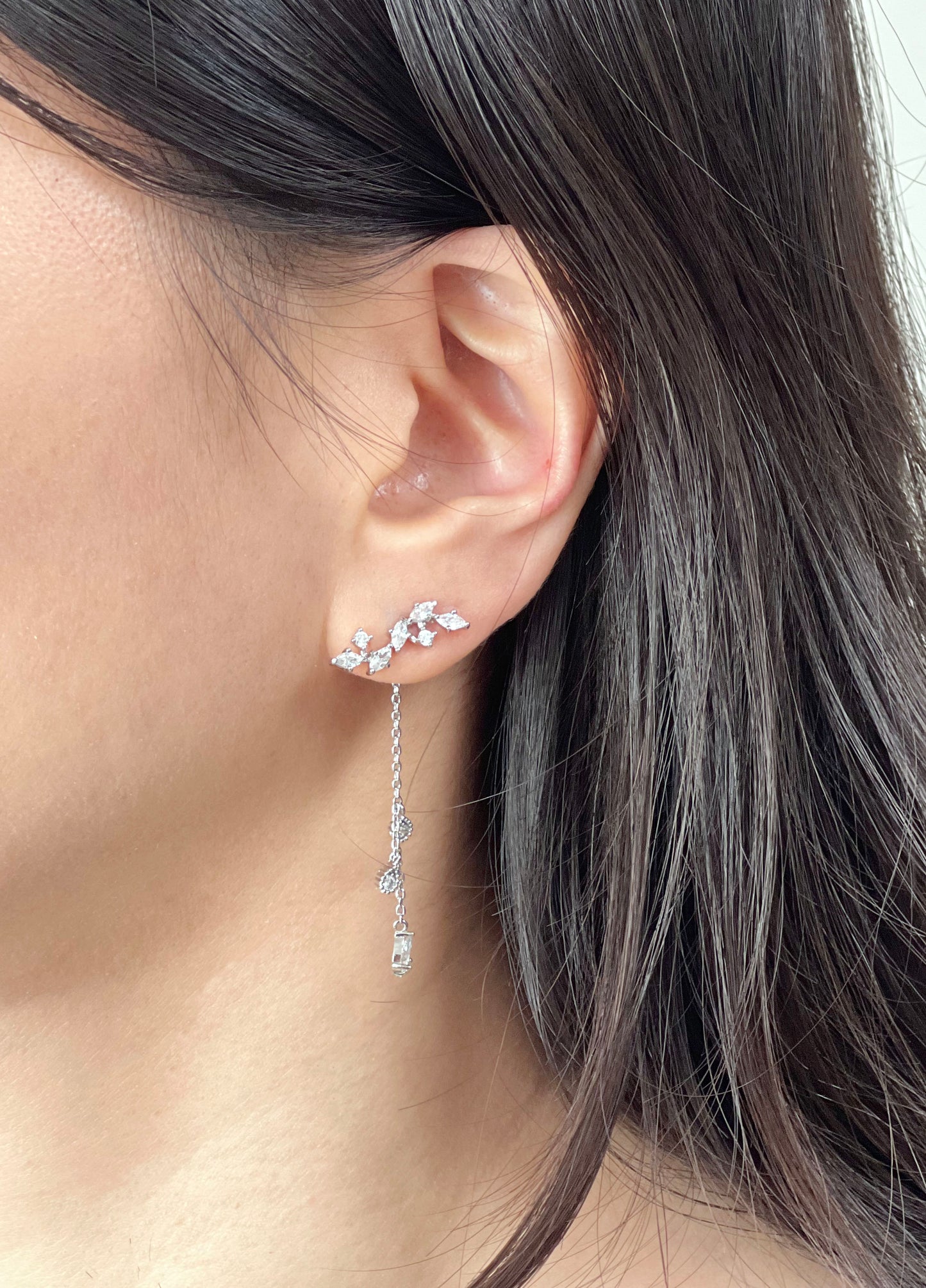Crystals drop long earrings, Tear drop Earrings, Long Chain earrings, bar drop earrings-3 Types