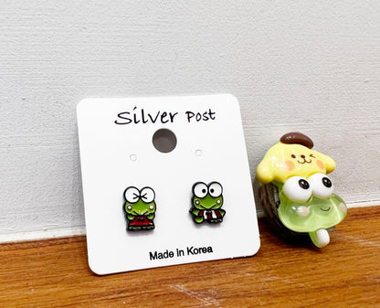 Sanrio character cute kerokero keroppi Earrings, kerokerokeroppi Frog earrings, character earrings