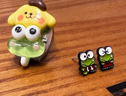 Sanrio character cute kerokero keroppi Earrings, kerokerokeroppi Frog earrings, character earrings