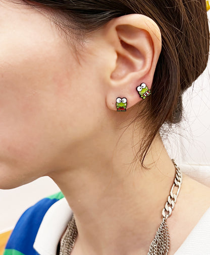 Sanrio character cute kerokero keroppi Earrings, kerokerokeroppi Frog earrings, character earrings