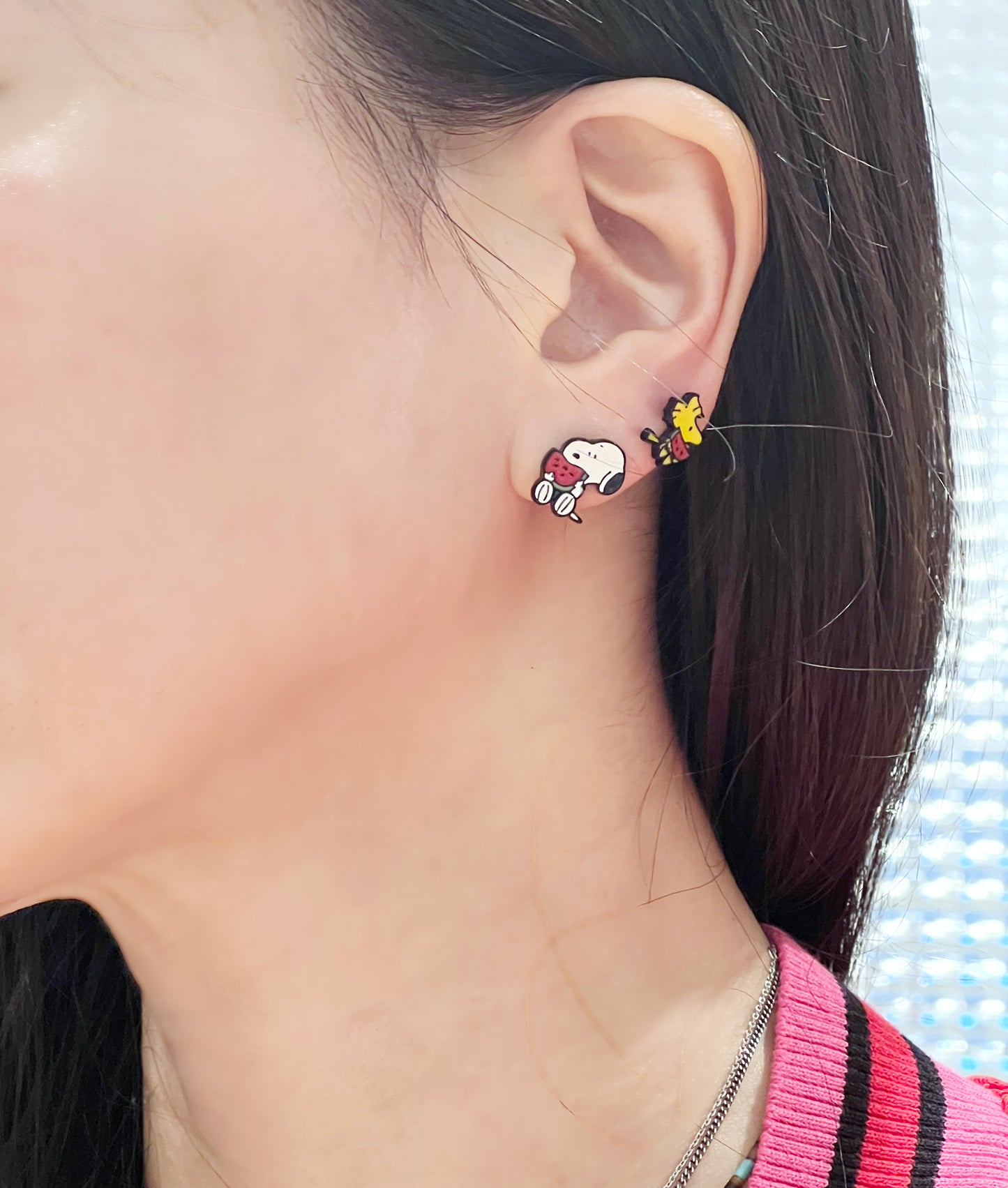 Cute Snoopy and Woodstock Best Friend Unbalance Earrings 3 Type