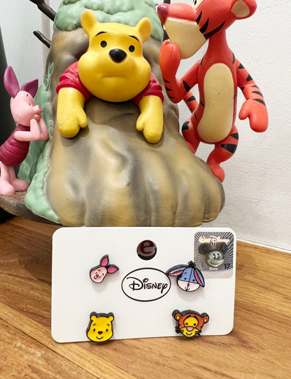 Disney-licensed characters earrings, set of 4 Winnie the Pooh,Tiger, Piglet, Eeyore earrings