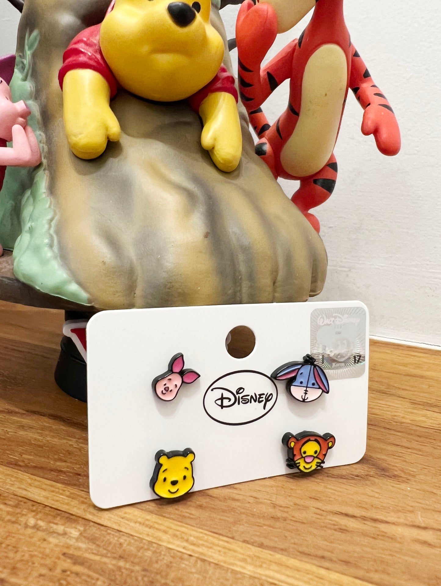 Disney-licensed characters earrings, set of 4 Winnie the Pooh,Tiger, Piglet, Eeyore earrings