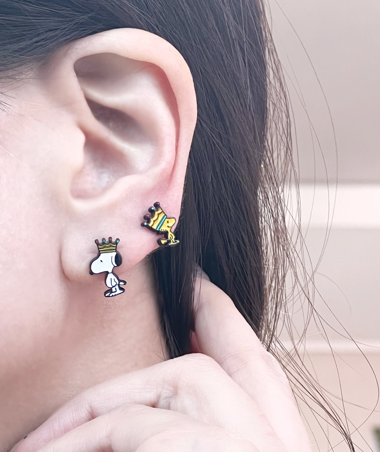 Cute Snoopy and Woodstock Best Friend Unbalance Earrings 3 Type