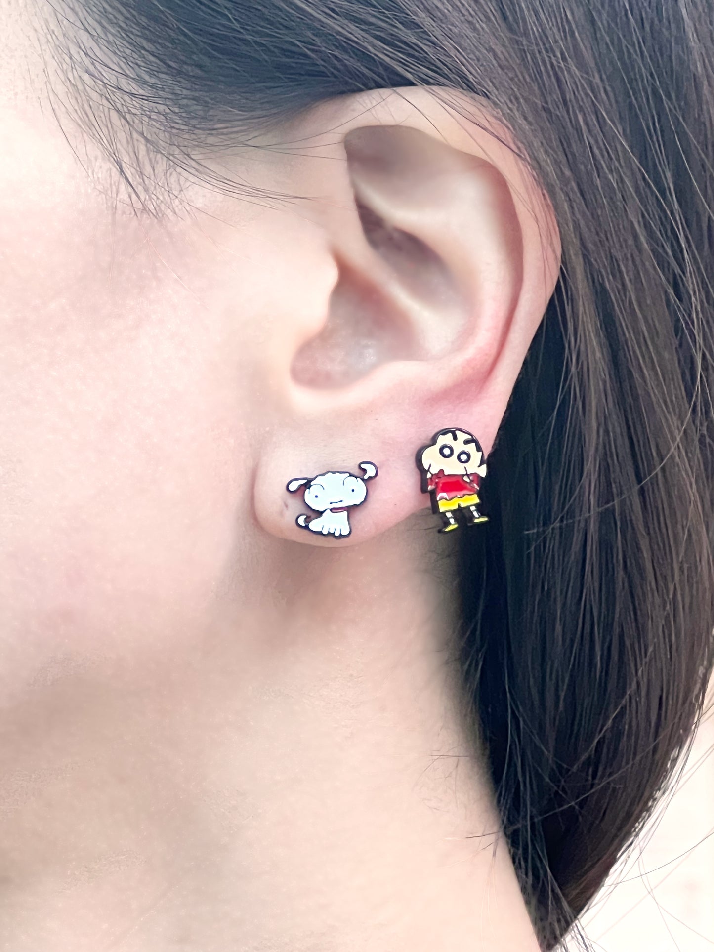 Cute Cartoon characters earrings, kureyon shin chan Stud earrings japan anime character earrings